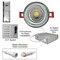 Nuwatt 3 Inch Nickel LED Gimbal Recessed Downlight 2700K-5000K Selectable Canless Light, Dimmable, PK4 NW-GMB-3-5CT-N-R-4P - alternate 7